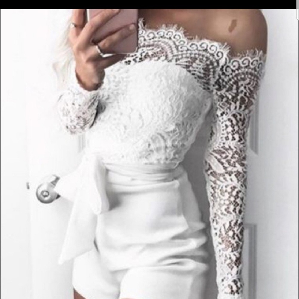 White lace romper